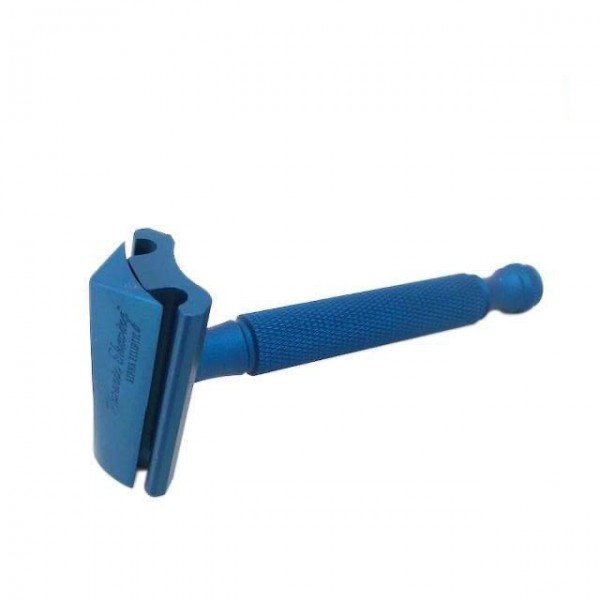 The Alpha Ecliptic Blue Slant Razor - Aluminum 7075 - Anodized Blue